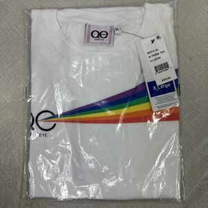 Queer Eye Graphic Tee Adult X-Large Shirt Rainbow White Prism Unisex NWT‎